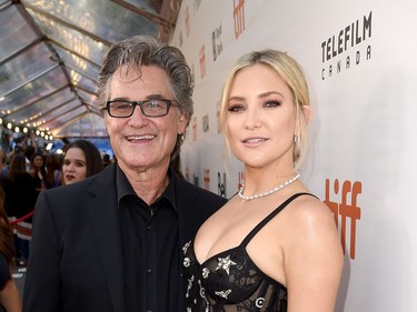 Actors Kurt Russell and Kate Hudson attend the "Deepwater Horizon" premiere during the 2016 Toronto International Film Festival at Roy Thomson Hall on September 13, 2016 in Toronto, Ontario.