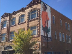 Emmanuel Jarus' nearly completed mural commissioned by the Filipino-Canadian Association.