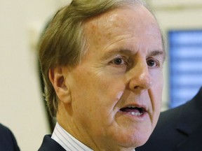 In this Monday Jan. 18, 2016 file photo, U.S. Rep. Robert Pittenger, speaks to the media at the Landstuhl Regional Medical Center in Landstuhl, Germany. Pittenger, a Republican congressman who represents the Charlotte area said Thursday that people are protesting in the city because they "hate white people."