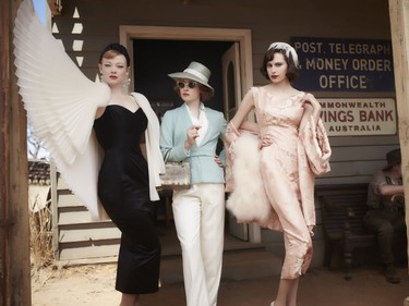 L-R: Sarah Snook, Amanda Woodhams and Hayley Magnus star in Jocelyn Moorhouse's "The Dressmaker."