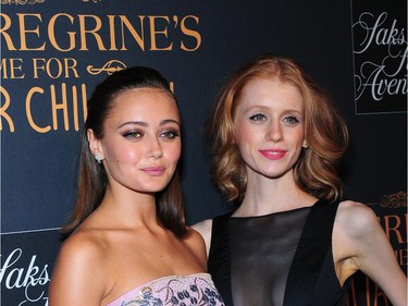 Ella Purnell (L) and Lauren McCrostie attend the New York premiere of "Miss Peregrine's Home for Peculiar Children" at Saks Fifth Avenue in New York City, September 26, 2016.