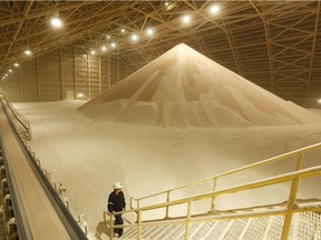 A storage facility at Potash Corp. of Saskatchewan Inc.'s Rocanville mine, which it expects to ramp up through the first half of 2017.