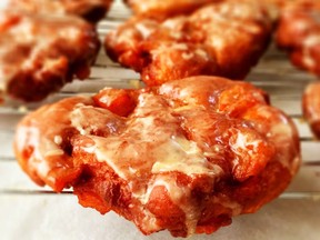 Apple Fritters with Maple Glaze.