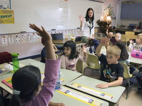 Lakeridge School grade 2 teacher Kate Harding has a full classroom in this Saskatoon StarPhoenix file photo. More than 30 people are vying for seats on the city's two major school divisions' board of trustees.