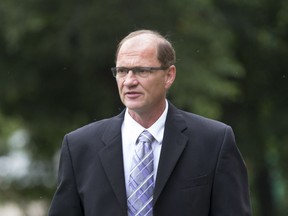 Curtis Vey enters Prince Albert's Queen's Bench Court House for his sentencing for conspiracy to commit murder against his wife, September 2, 2016.