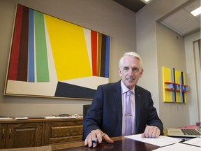 Peter Stoicheff in his office at the University of Saskatchewan.