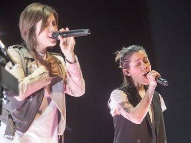 Tegan and Sara play the first show of the band's Love You To Death North American tour at TCU Place in Saskatoon on Sept. 9.