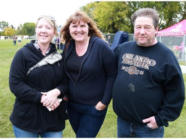 L-R: Elise Woodtke, Patti Wilk and Rick Wilk were on the scene at the Highland Games at Diefenbaker Park in Saskatoon on September 11, 2016.