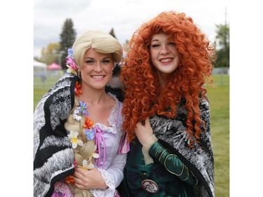 Rapunzel and Merida were on the scene at the Highland Games at Diefenbaker Park in Saskatoon on September 11, 2016.