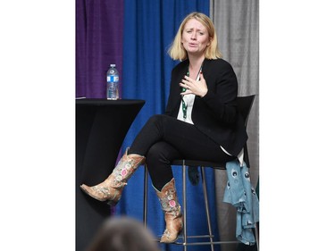 Alice Kuipers speaks at the Word on the Street festival in Saskatoon on September 18, 2016 .