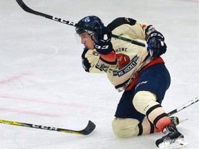 Mason McCarty had the lone goal for the Saskatoon Blades in a 5-1 loss to the Medicine Hat Tigers on Friday, September 30.