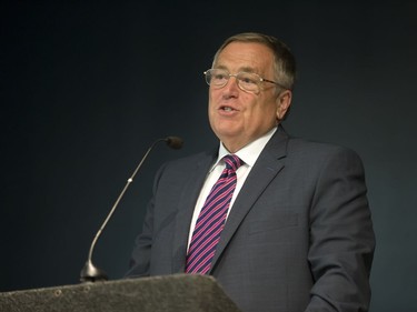 Mayoral candidate Don Atchison during a town hall meeting at Cathedral of the Holy Family hosted by Canadian Condominium Institute North Saskatchewan Branch, September 14, 2016.