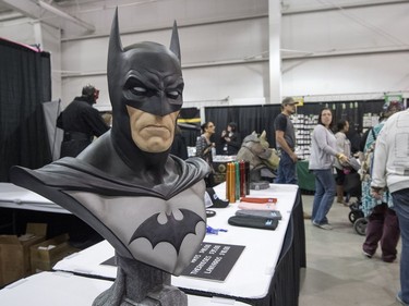 A bust of Batman during the Saskatoon Comic and Entertainment Expo at Prairieland Park in Saskatoon, September 17, 2016.