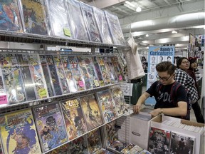 Back issues of comic books at a booth during the Saskatoon Comic and Entertainment Expo at Prairieland Park in Saskatoon, September 17, 2016.