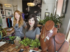 Bree Allen, right, and Natasha Popoff in their new business, Wildflower Home & Botanical.