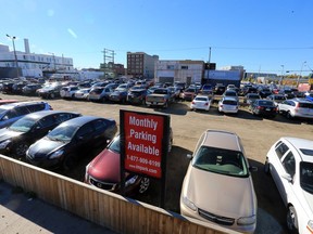 A parking lot on the site of the Patricia Hotel, which was demolished in 2013.