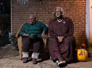 Cassi Davis (L)) and Tyler Perry star in "Tyler Perry's Boo! A Madea Halloween."