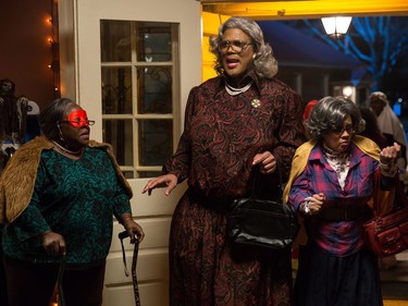 L-R: Cassi Davis, Tyler Perry and Patrice Lovely star in "Tyler Perry's Boo! A Madea Halloween."