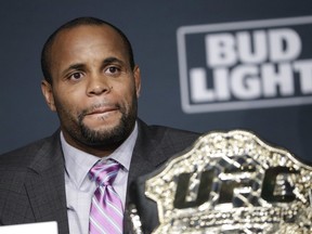 Daniel Cormier attends a UFC 200 mixed martial arts news conference, Wednesday, July 6, 2016, in Las Vegas. Cormier is scheduled to fight Jon Jones in a light heavyweight championship fight at UFC 200 on Saturday.