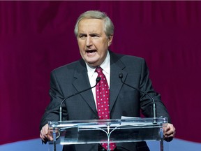 Roy Romanow speaks about former Prime Minister of Canada Jean Chretien during his 80th birthday and marking 50 years in public service in Toronto on Tuesday, January 21, 2014.