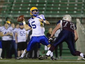 The Saskatoon Hilltops claimed the No.1 spot in the Prairie Football Conference with a 44-14 victory over the Winnipeg Rifles on Sunday.
