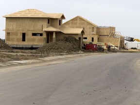 Houses under construction in Brighton, one of the city's newest residential developments.