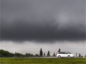 Dark clouds loom over Sutherland in August.