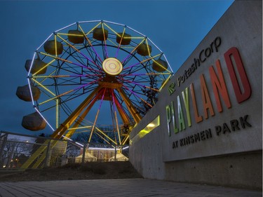 The ferris wheel at Playland at Kinsmen Park was lit up, but just for the one evening for space2place project manager/designer Phil Wyatt, who came all the way from Vancouver just to photograph it along with Saskatoon's skyline, October 18, 2016.