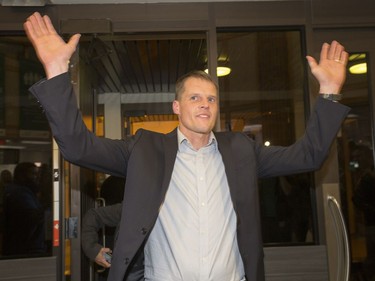 The new mayor of Saskatoon, Charlie Clark, arrives at City Hall, October 26, 2016.