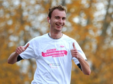 Participants walk and run at Canadian Breast Cancer Foundation's CIBC Run for the Cure at Prairieland Park in Saskatoon on October 2, 2016.