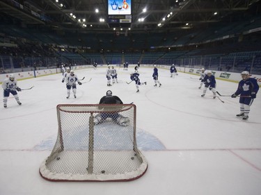 The Toronto Maple Leafs during a pre-game skate at SaskTel Centre before facing the Ottawa Senators, October 4, 2016.