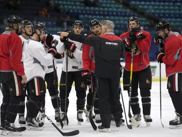 The NHL Ottawa Senators during a pre-game skate at SaskTel Centre before an evening game against the Toronto Maple Leafs, October 4, 2016.