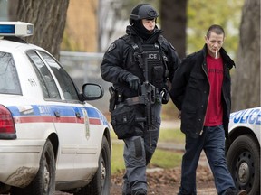 A 36-year-old man has been arrested for firearms offences after police on Wednesday executed a high risk search warrant in the 1600 block of Avenue C North. Greg Pender/Saskatoon StarPhoenix