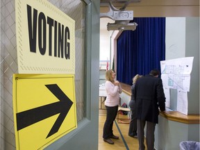 A Saskatoon election voting booth