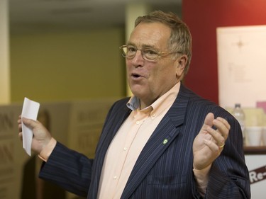 Don Atchison addresses supporters  in his campaign headquarters while awaiting final results in the civic election, October 26, 2016.