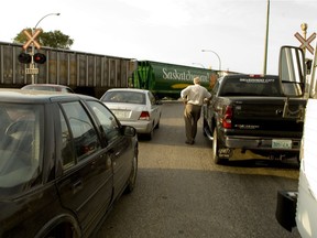 Long waits at railway crossings are common in Saskatoon.