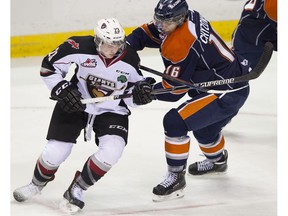 Saskatoon native Gage Ramsay (left) has been traded from the Vancouver Giants to the Saskatoon Blades