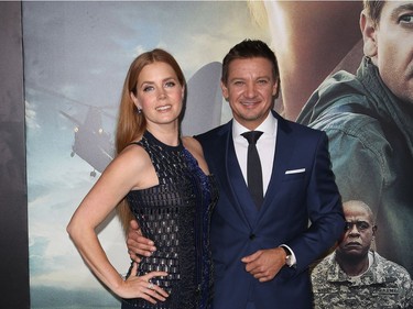 Amy Adams and Jeremy Renner attend the Los Angeles premiere of Paramount Pictures' Arrival, November 6, 2016, in Los Angeles, California.