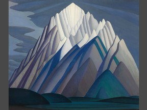"Mountain Forms," an iconic 1926 Rocky Mountain canvas by Group of Seven member Lawren Harris is seen in an undated handout photo. The Lawren Harris painting "Mountain Forms" has set a new Canadian art record selling for $11.2 million at auction in Toronto (Image courtesy Heffel Fine Art Auction House)