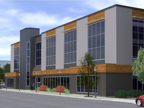 An artist's rendering of plans for the old Saskatoon Police Station. Duchuck Holdings Ltd.'s offer to buy the building is expected to be approved by city council next week.