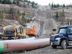 North American Construction Group is building the TMX anchor loop project for Kinder Morgan. The project is adding capacity to Trans Mountain Pipe Line between Edmonton and Vancouver.
