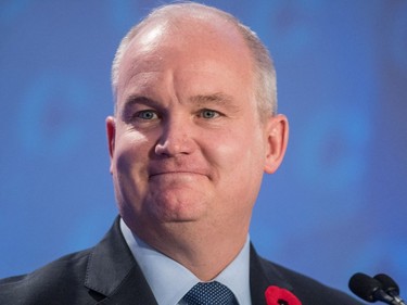 Conservative leadership candidate Erin O'Toole speaks during the Conservative leadership debate in Saskatoon, November 9, 2016.