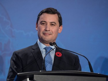 Conservative leadership candidate Michael Chong speaks during the Conservative leadership debate in Saskatoon, November 9, 2016.