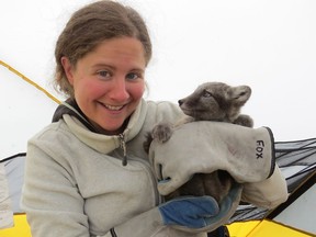 Émilie Bouchard studies mysterious transmission of a cat disease to foxes. (Photo by Julie Gailius for the University of Saskatchewan)