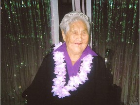 Philomene Moise, who the Federation of Sovereign Indigenous Nation says was one of the oldest living First Nations elders in Saskatchewan, died at 105 on Wednesday, Nov. 16, 2016. (Supplied photo, FSIN)