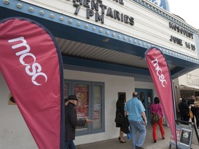 A sign from the MoSo conference in front of the Broadway Theatre in June 2013.