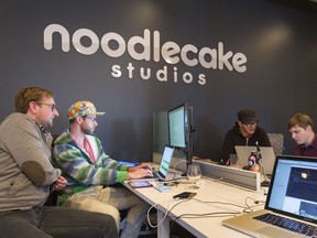 Noodlecake Studios Inc. developers work in the company's Saskatoon office.