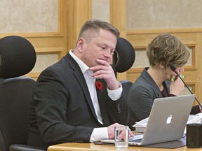 Councillor Darren Hill was present at the tabling of the 2016-17 Saskatoon city budget with the mayor andother council members on Nov. 7, 2016 (GORD WALDNER/Saskatoon StarPhoenix)