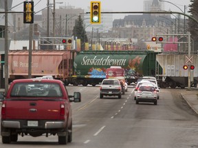 A new study by the Saskatoon Regional Economic Development Authority says delays by trains at nine rail crossings in the city cost more than $2.5 million in lost productivity.