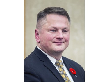 Saskatoon city councillor Darren Hill sworn in October 31, 2016.